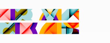 Birbirine kenetlenmiş dairesel ve açısal şekillerle soyut geometrik bileşim, pürüzsüz gradyanlar ve beyaz arkaplan üzerinde keskin karşıtlıklar