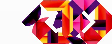 Birleştirilmiş açısal ve eğri şekilli soyut geometrik çizimler, pürüzsüz eğimli dinamik bileşimler ve kalın karşıtlıklar