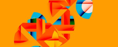 Birleştirilmiş açısal ve eğri şekilli soyut geometrik çizimler, pürüzsüz eğimli dinamik bileşimler ve kalın karşıtlıklar