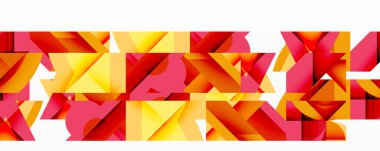 Daireler, yarı daireler, kareler ve yuvarlak üçgenler. Duvar kağıdı, afiş, arkaplan, kart, kitap illüstrasyonu, iniş sayfası için geometrik mozaik mozaik desen soyut arkaplan