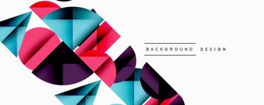 Çemberler ve üçgenlerin kesiştiği soyut geometrik desen. Yüksek kontrastlı kompozisyon derinlik yaratır ve dinamik, modern estetik