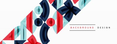 Dairesel ve yuvarlak elementlerin yer aldığı soyut geometrik arkaplan. Kalın kontrast, pürüzsüz gradyanlar, dinamik kompozisyon, fütüristik stil