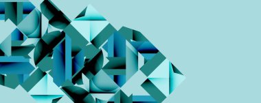 Daireler, yarı daireler, kareler ve yuvarlak üçgenler. Duvar kağıdı, afiş, arkaplan, kart, kitap illüstrasyonu, iniş sayfası için geometrik mozaik mozaik desen soyut arkaplan