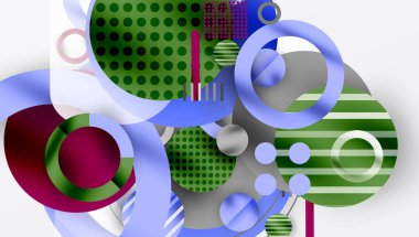 Üstüste binen Şeffaf Geometrik Şekillerle Soyut Çember Tasarımı