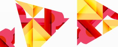 Daireler, yarı daireler, kareler ve yuvarlak üçgenler. Duvar kağıdı, afiş, arkaplan, kart, kitap illüstrasyonu, iniş sayfası için geometrik mozaik mozaik desen soyut arkaplan