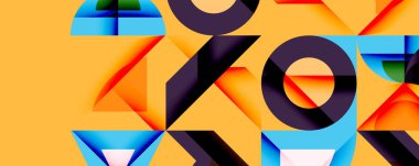 Minimum geometrik soyut arkaplan. Çember kare ve üçgen tasarımı