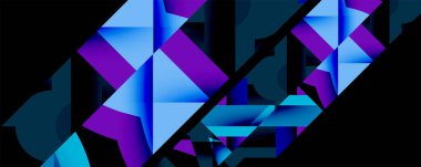 Daireler, yarı daireler, kareler ve yuvarlak üçgenler. Duvar kağıdı, afiş, arkaplan, kart, kitap illüstrasyonu, iniş sayfası için geometrik mozaik mozaik desen soyut arkaplan