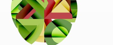 Birleştirilmiş açısal ve eğri şekilli soyut geometrik çizimler, pürüzsüz eğimli dinamik bileşimler ve kalın karşıtlıklar