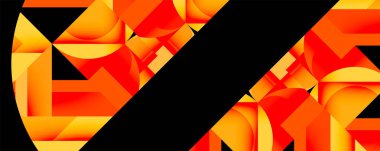 Birbirine kenetlenmiş dairesel ve açısal şekillerle soyut geometrik bileşim, pürüzsüz gradyanlar ve beyaz arkaplan üzerinde keskin karşıtlıklar