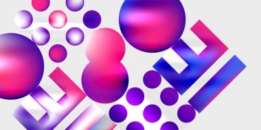 Basit şekiller - daireler, üçgenler, dikdörtgenler soyut arka plan. Duvar Kağıdı, Sancak, Arkaplan, Kart, Kitap İllüstrasyonu, İniş Sayfası