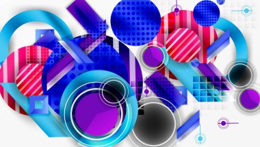 Dairesel ve üçgenli karmaşık geometrik arkaplan