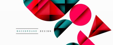 Minimum geometrik soyut arkaplan. Çember kare ve üçgen tasarımı