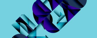 Minimum geometrik soyut arkaplan. Çember kare ve üçgen tasarımı