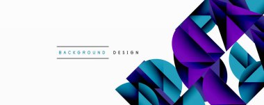 Çemberler ve üçgenlerin kesiştiği soyut geometrik desen. Yüksek kontrastlı kompozisyon derinlik yaratır ve dinamik, modern estetik