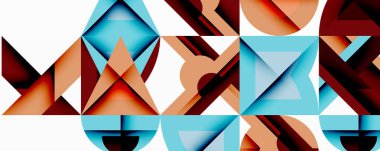 Minimum geometrik soyut arkaplan. Çember kare ve üçgen tasarımı