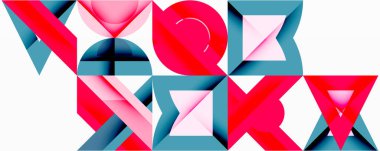 Minimum geometrik soyut arkaplan. Çember kare ve üçgen tasarımı