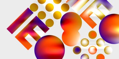 Basit şekiller - daireler, üçgenler, dikdörtgenler soyut arka plan. Duvar Kağıdı, Sancak, Arkaplan, Kart, Kitap İllüstrasyonu, İniş Sayfası