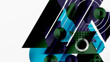 Parlak soyut arkaplan - parlak eğim tonlarıyla katmanlı üçgenler. Yarı şeffaf şekiller derinlik ve çağdaş estetik ekler