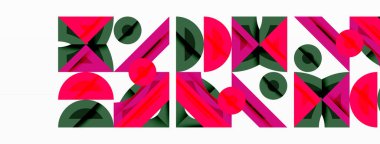 Soyut geometrik arkaplan şekilleri modern ve simetrik bir model oluşturur. Kalın kontrast, pürüzsüz gradyanlar, dinamik kompozisyon, fütüristik stil