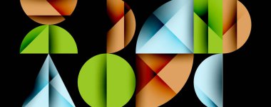 Minimum geometrik soyut arkaplan. Çember kare ve üçgen tasarımı