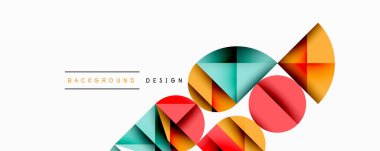 Minimum geometrik soyut arkaplan. Çember kare ve üçgen tasarımı