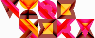 Minimum geometrik soyut arkaplan. Çember kare ve üçgen tasarımı