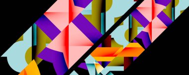 Birbirine kenetlenmiş dairesel ve açısal şekillerle soyut geometrik bileşim, pürüzsüz gradyanlar ve beyaz arkaplan üzerinde keskin karşıtlıklar