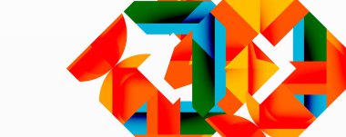 Birleştirilmiş açısal ve eğri şekilli soyut geometrik çizimler, pürüzsüz eğimli dinamik bileşimler ve kalın karşıtlıklar