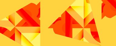 Birbirine kenetlenmiş dairesel ve açısal şekillerle soyut geometrik bileşim, pürüzsüz gradyanlar ve beyaz arkaplan üzerinde keskin karşıtlıklar