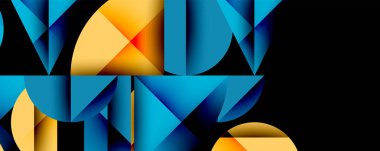 Minimum geometrik soyut arkaplan. Çember kare ve üçgen tasarımı