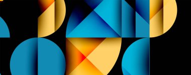 Minimum geometrik soyut arkaplan. Çember kare ve üçgen tasarımı