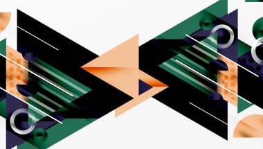 Üstüste binen Şeffaf Üçgenler ve Çemberlerle Modern Soyut Tasarım