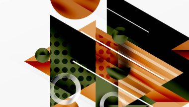 Modern geometrik arkaplan - düzgün eğimli ve yarı şeffaf üçgenler üst üste biniyor