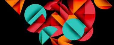 Minimum geometrik soyut arkaplan. Çember kare ve üçgen tasarımı