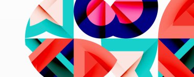 Birleştirilmiş açısal ve eğri şekilli soyut geometrik çizimler, pürüzsüz eğimli dinamik bileşimler ve kalın karşıtlıklar