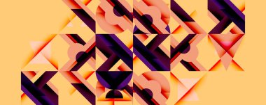 Minimum geometrik soyut arkaplan. Çember kare ve üçgen tasarımı