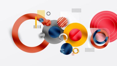 Üstüste binen Şeffaf Geometrik Şekillerle Soyut Çember Tasarımı