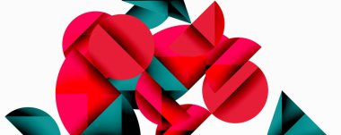 Minimum geometrik soyut arkaplan. Çember kare ve üçgen tasarımı