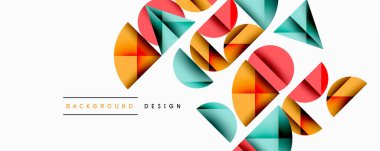 Minimum geometrik soyut arkaplan. Çember kare ve üçgen tasarımı