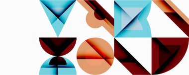 Minimum geometrik soyut arkaplan. Çember kare ve üçgen tasarımı