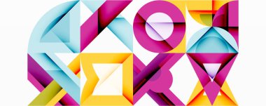 Minimum geometrik soyut arkaplan. Çember kare ve üçgen tasarımı