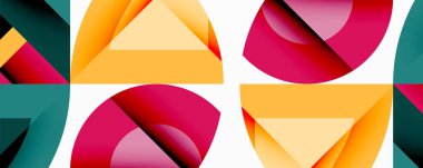 Birleştirilmiş açısal ve eğri şekilli soyut geometrik çizimler, pürüzsüz eğimli dinamik bileşimler ve kalın karşıtlıklar