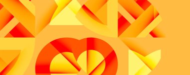 Birbirine kenetlenmiş dairesel ve açısal şekillerle soyut geometrik bileşim, pürüzsüz gradyanlar ve beyaz arkaplan üzerinde keskin karşıtlıklar