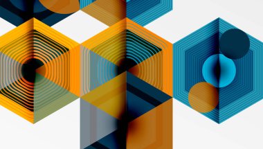 Altıgenler, elmas desenleri. Geometrik tekrarlayan altıgen arkaplan