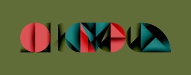 Çemberler ve üçgenlerin kesiştiği soyut geometrik desen. Yüksek kontrastlı kompozisyon derinlik yaratır ve dinamik, modern estetik