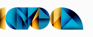 Minimum geometrik soyut arkaplan. Çember kare ve üçgen tasarımı