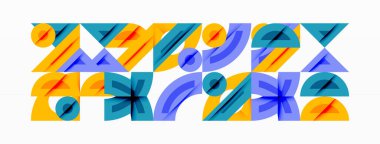 Dairesel ve yuvarlak elementlerin yer aldığı soyut geometrik arkaplan. Kalın kontrast, pürüzsüz gradyanlar, dinamik kompozisyon, fütüristik stil