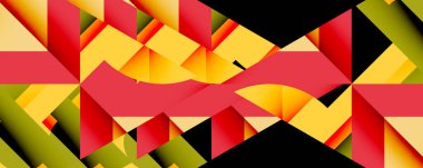 Daireler, yarı daireler, kareler ve yuvarlak üçgenler. Duvar kağıdı, afiş, arkaplan, kart, kitap illüstrasyonu, iniş sayfası için geometrik mozaik mozaik desen soyut arkaplan