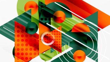 Parlak soyut arkaplan - parlak eğim tonlarıyla katmanlı üçgenler. Yarı şeffaf şekiller derinlik ve çağdaş estetik ekler