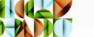 Minimum geometrik soyut arkaplan. Çember kare ve üçgen tasarımı
